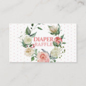 Floral roze roze Baby shower Diaper Raffle Ticket Informatiekaartje (Voorkant)