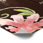 Floral roze roze baby shower welkomstbord poster (Hoek)