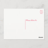 Floral roze roze bloem, denken aan jou, Hallo Briefkaart (Achterkant)