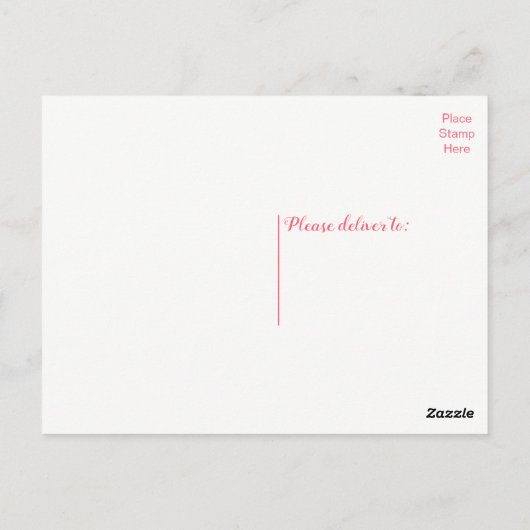 Floral roze roze bloem, denken aan jou, Hallo Briefkaart (Achterkant)