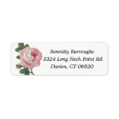 Floral roze roze bloemen - bruiloft, Verloving Etiket (Voorkant)