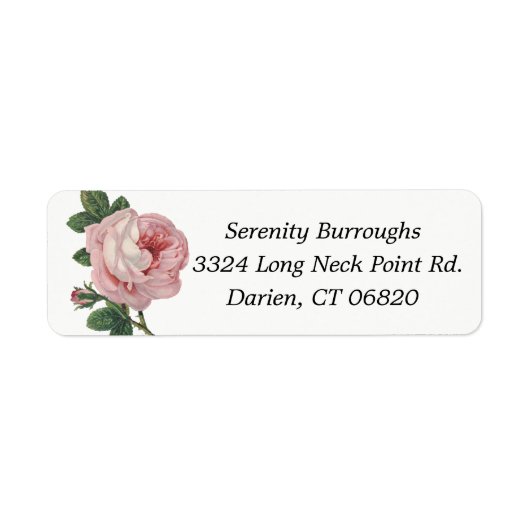 Floral roze roze bloemen - bruiloft, Verloving Etiket (Voorkant)