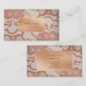 Floral roze roze goudwitte lip visitekaartje (Voorkant / Achterkant)