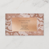 Floral roze roze goudwitte lip visitekaartje (Achterkant)
