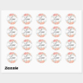 Floral roze roze liefde woedende weduwes ronde sticker (Vel)