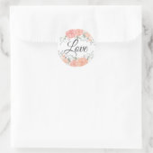 Floral roze roze liefde woedende weduwes ronde sticker (Tas)