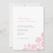  Floral roze roze roodbaars bruiloft Kaart (Voorkant)