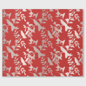 Floral roze roze roze roodbruin cadeaupapier (Vlak)