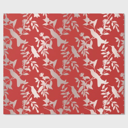 Floral roze roze roze roodbruin cadeaupapier (Vlak)