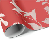 Floral roze roze roze roodbruin cadeaupapier (Rol Hoek)