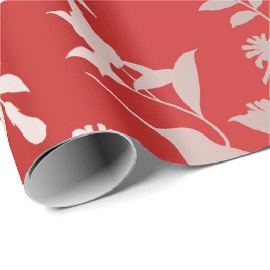 Floral roze roze roze roodbruin cadeaupapier (Rol Hoek)