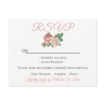  Floral roze roze RSVP Bloedweddenschap