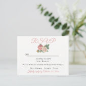  Floral roze roze RSVP Bloedweddenschap Uitnodiging Briefkaart (Staand voorkant)