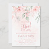 Floral roze Roze Sweet Baby Girl Baby shower Kaart (Voorkant)