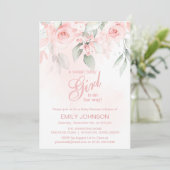 Floral roze Roze Sweet Baby Girl Baby shower Kaart (Staand voorkant)