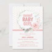 Floral roze Roze Sweet Baby Girl Baby shower Kaart (Voorkant)