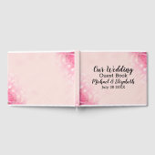 Floral Roze Rozen Bruiloft Gastenboek (Volledig)