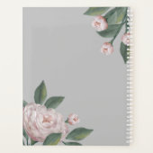 Floral roze rozen gepersonaliseerde monogram bloem planner (Achterkant)