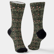  Floral roze rozen op Black Morris Pattern