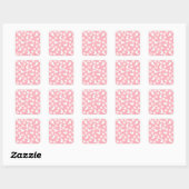 Floral roze Schaatsen Roller Birthday Skler Vierkante Sticker (Vel)
