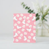 Floral roze Schaatsen Roller Skating Briefkaart (Staand voorkant)