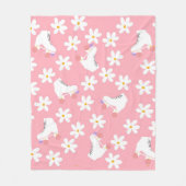 Floral roze Schaatsen Roller Skating Fleece Deken (Voorkant)