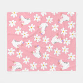 Floral roze Schaatsen Roller Skating Fleece Deken (Voorkant (Horizontaal))