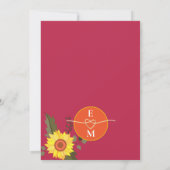 Floral roze Sinaasappel bruiloft uitnodiging (Achterkant)