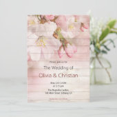 Floral roze torry bloesems op hout kaart (Staand voorkant)