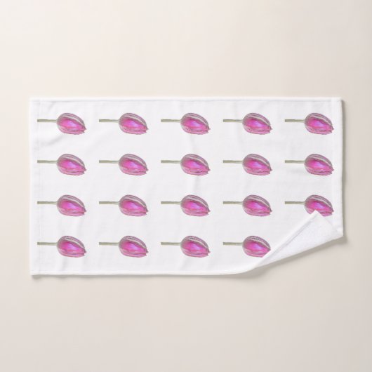 Floral roze Tulp fluitbuikpatronen Witte stoot Bad Handdoek (Handdoek)