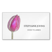 Floral roze Tulps White Wedding Event Planner Magnetisch Visitekaartje (Voorkant)
