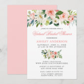 Floral roze virtuele Vrijgezellenfeest Waterverf Kaart (Voorkant / Achterkant)