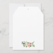 Floral roze Vrijgezellenfeest Tea Party Invite Gol Kaart (Achterkant)