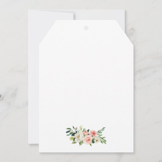 Floral roze Vrijgezellenfeest Tea Party Invite Gol Kaart (Achterkant)