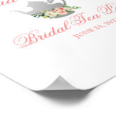 Floral roze Vrijgezellenfeest Tea Party Silver Wel Poster (Hoek)