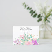 Floral roze waterverf haarklem barrette display visitekaartje (Staand voorkant)