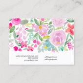 Floral roze waterverf haarklem barrette display visitekaartje (Achterkant)