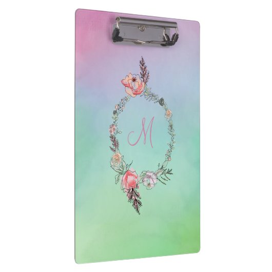 Floral roze Waterverf Klembord (Rechts)