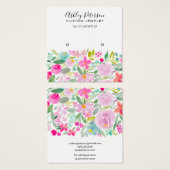 Floral roze waterverf stopscherm vierkante visitekaartjes (Voorkant /achterkant)