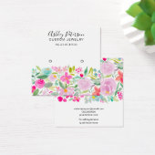 Floral roze waterverf stopscherm vierkante visitekaartjes (Bureau)