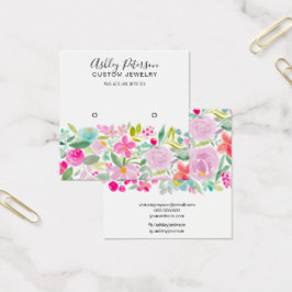 Floral roze waterverf stopscherm vierkante visitekaartjes