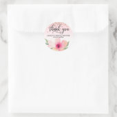 Floral roze Waterverf Vrijgezellenfeest Dank u wel Ronde Sticker (Tas)