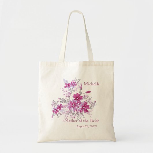 Floral roze Wedding Party Moeder Bride Bag Tote Bag (Voorkant)