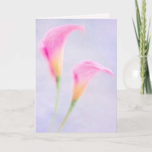 Floral roze Wenskaart Kaart (Voorkant)