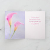 Floral roze Wenskaart Kaart (Binnen)