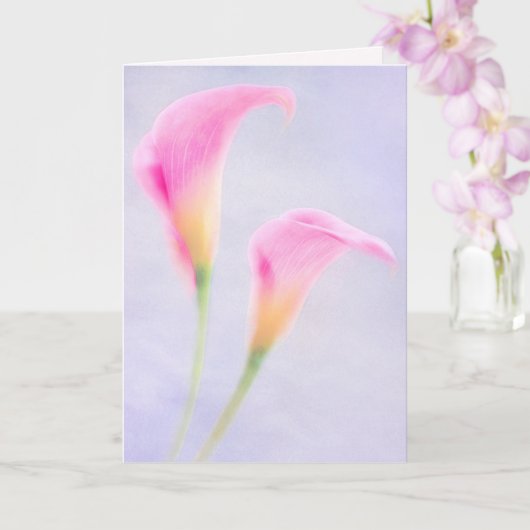 Floral roze Wenskaart Kaart (Orchidee)