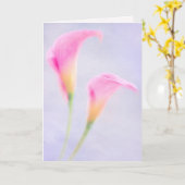 Floral roze Wenskaart Kaart (Gele Bloem)