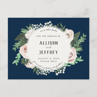 Floral Roze Wit Groen Save the Date Briefkaart