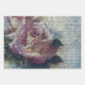 Floral Rozen Antiek handschrift ontledingsras Inpakpapier Vel (Voorkant 3)