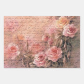 Floral Rozen Antiek handschrift ontledingsras Inpakpapier Vel (Voorkant)